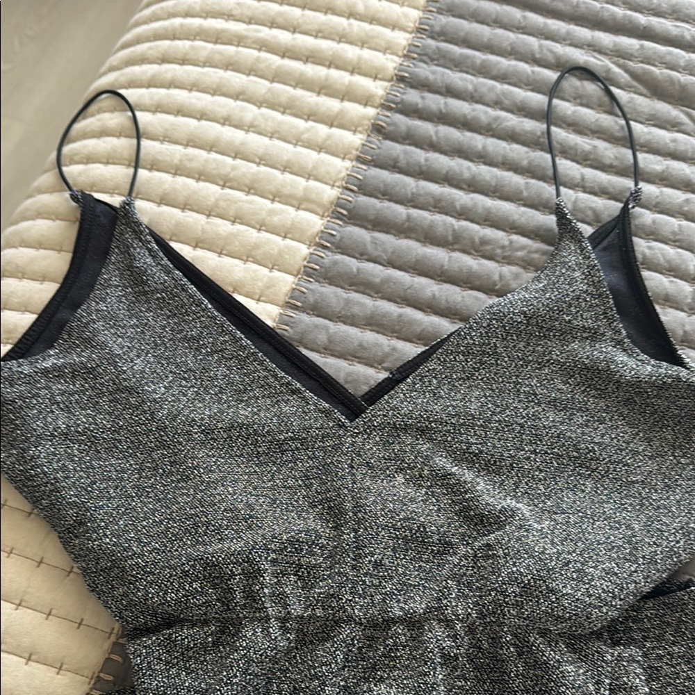 Elegant Black and Silver Jumpsuit with Belt